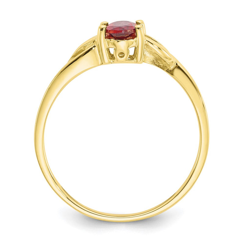 10K Yellow Gold Polished Genuine Garnet Birthstone Ring