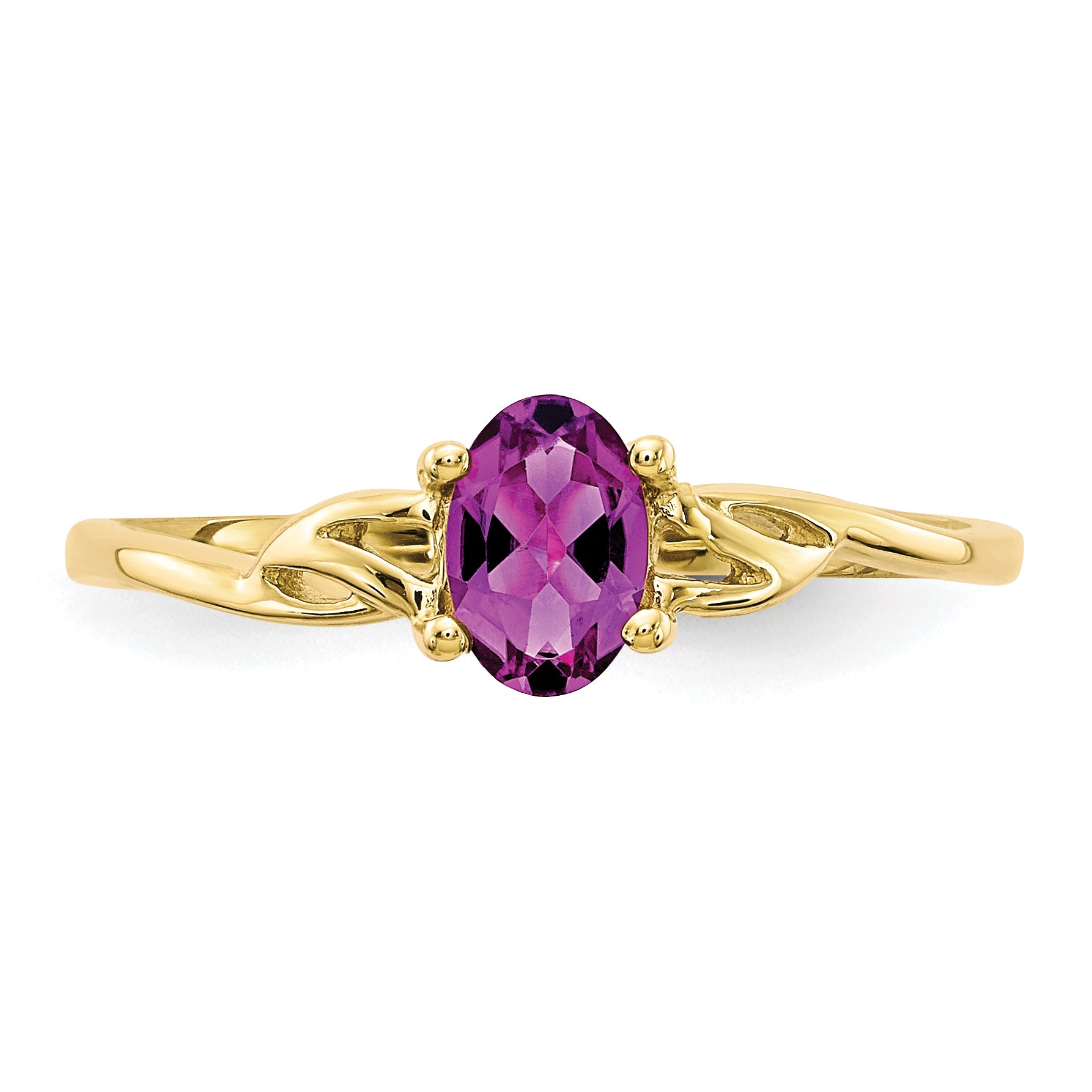 10K Yellow Gold Polished Genuine Rhodolite Garnet Birthstone Ring
