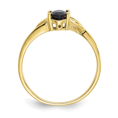 10K Yellow Gold Polished Genuine Sapphire Birthstone Ring