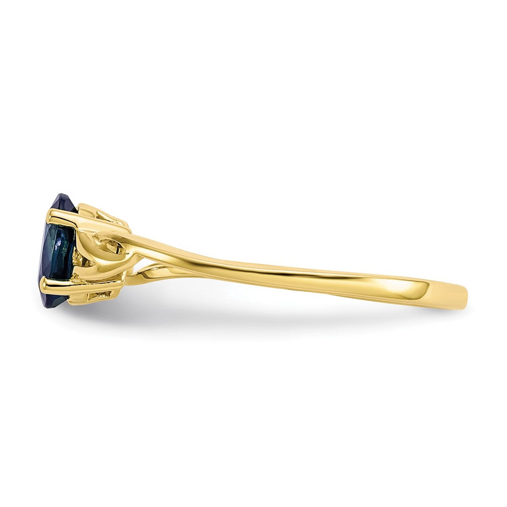 10K Yellow Gold Polished Genuine Sapphire Birthstone Ring
