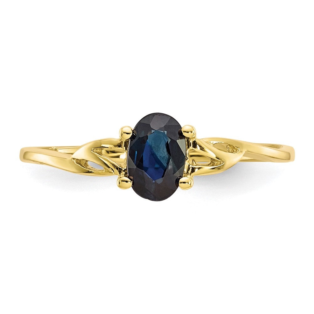 10K Yellow Gold Polished Genuine Sapphire Birthstone Ring