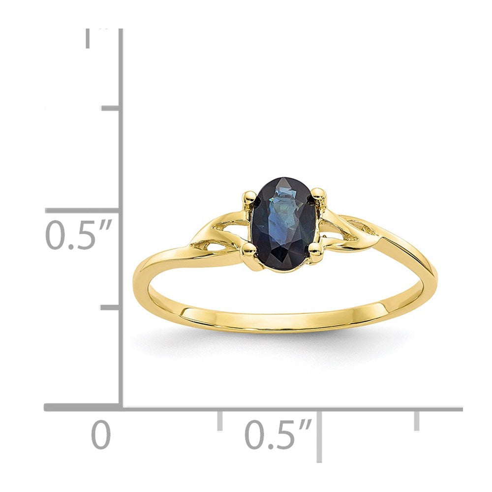 10K Yellow Gold Polished Genuine Sapphire Birthstone Ring