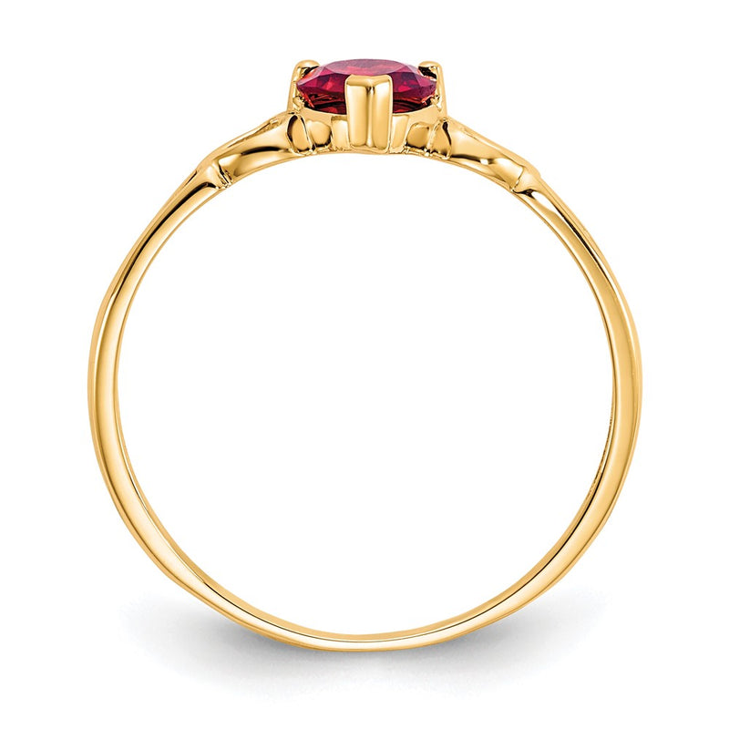 10K Yellow Gold Polished Genuine Garnet Birthstone Ring