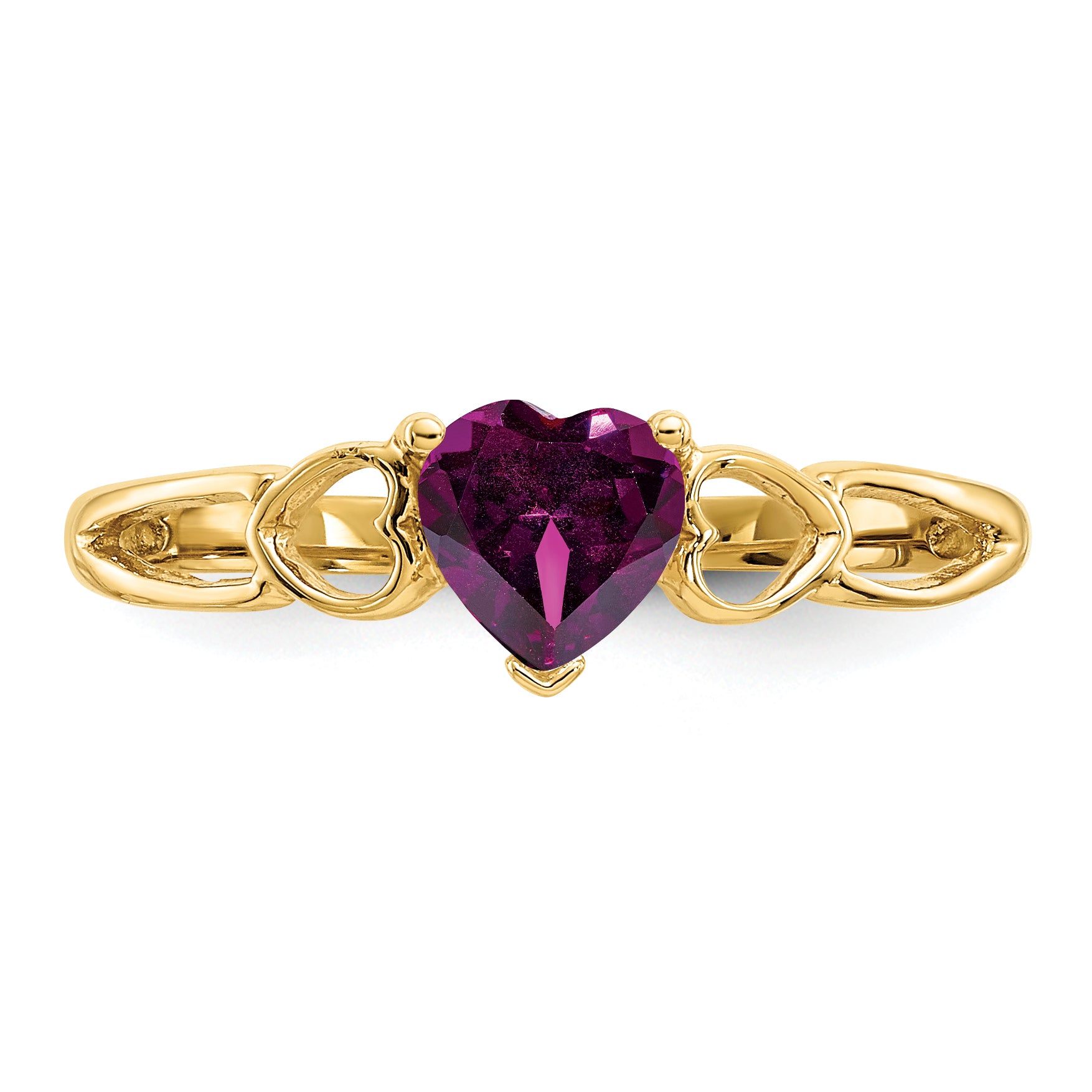 10K Yellow Gold Polished Genuine Rhodolite Garnet Birthstone Ring
