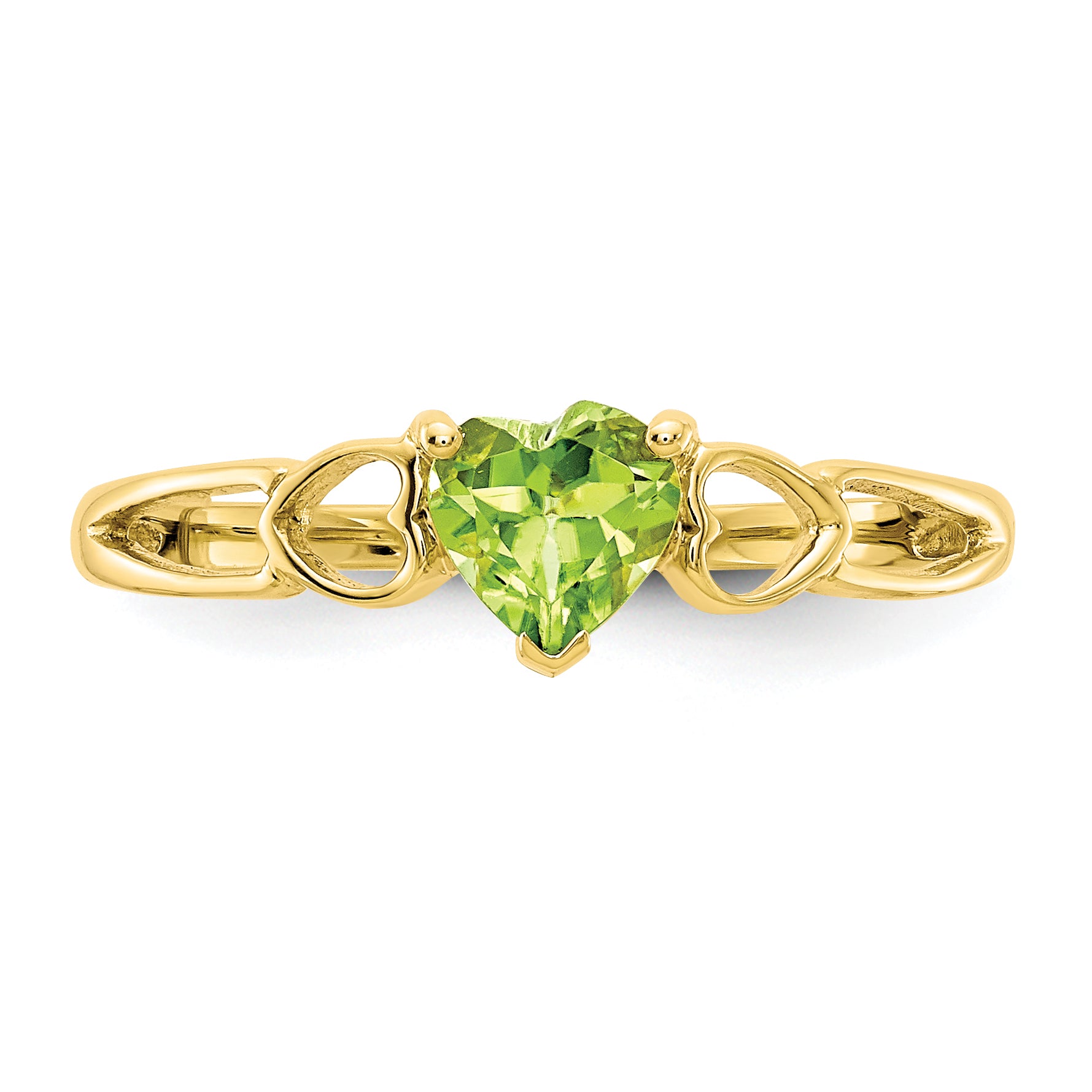 10K Yellow Gold Polished Genuine Peridot Birthstone Ring