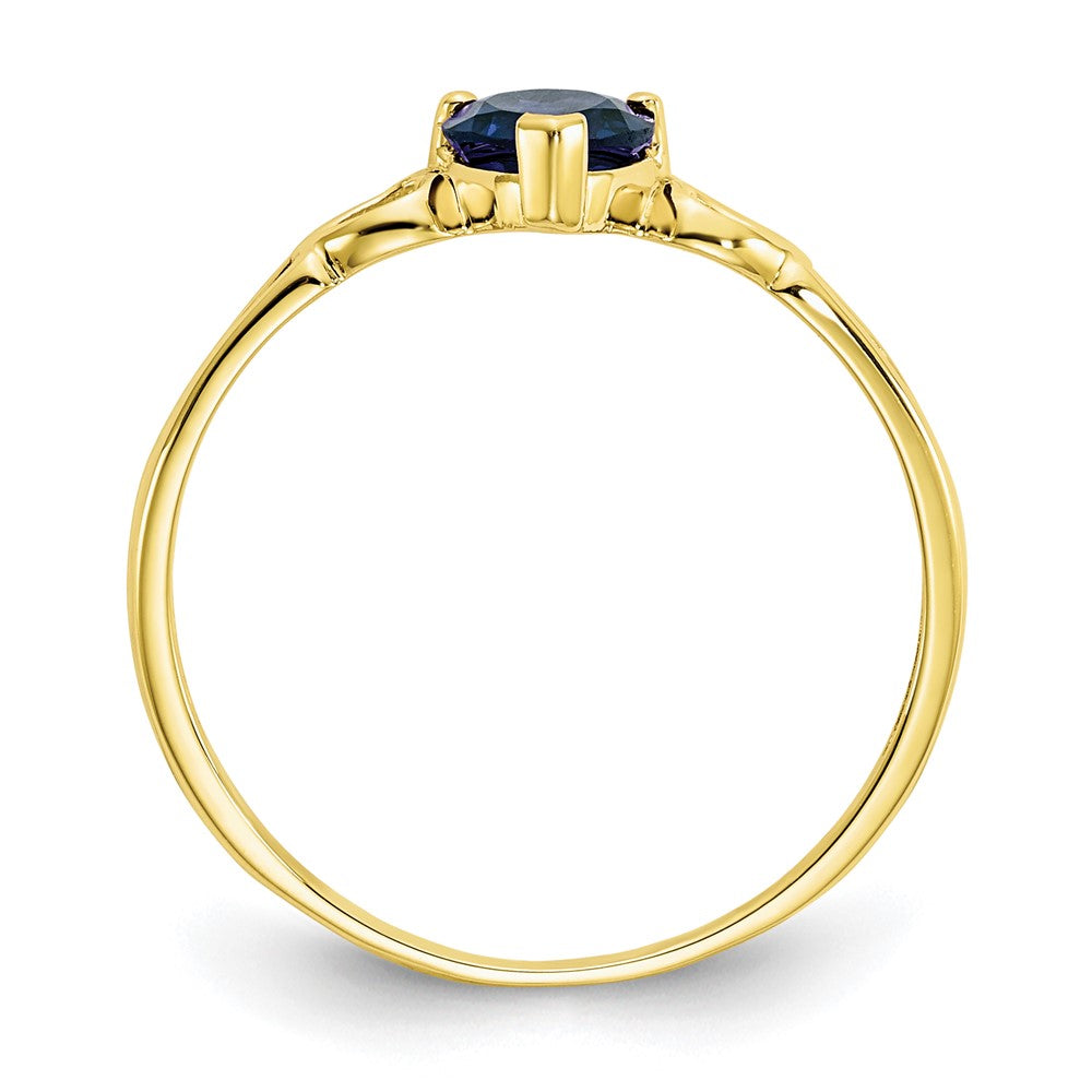 10K Yellow Gold Polished Genuine Sapphire Birthstone Ring
