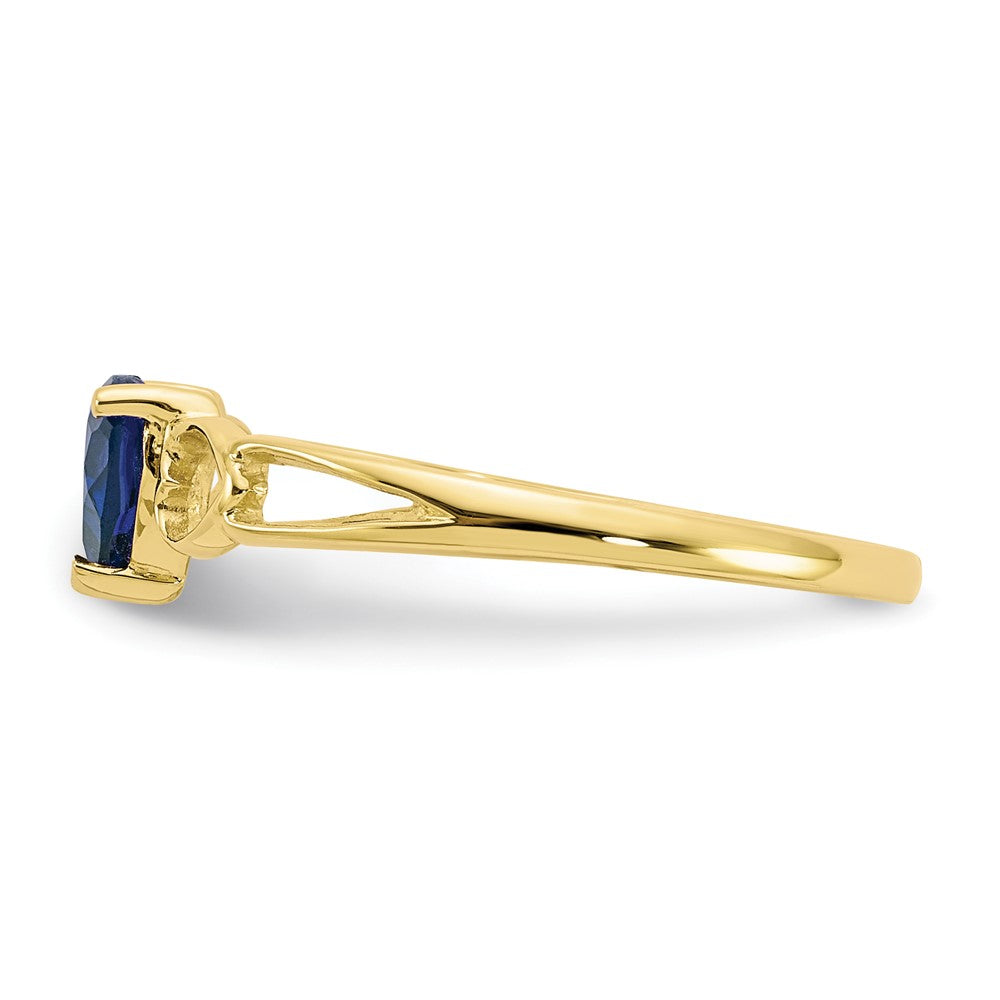 10K Yellow Gold Polished Genuine Sapphire Birthstone Ring