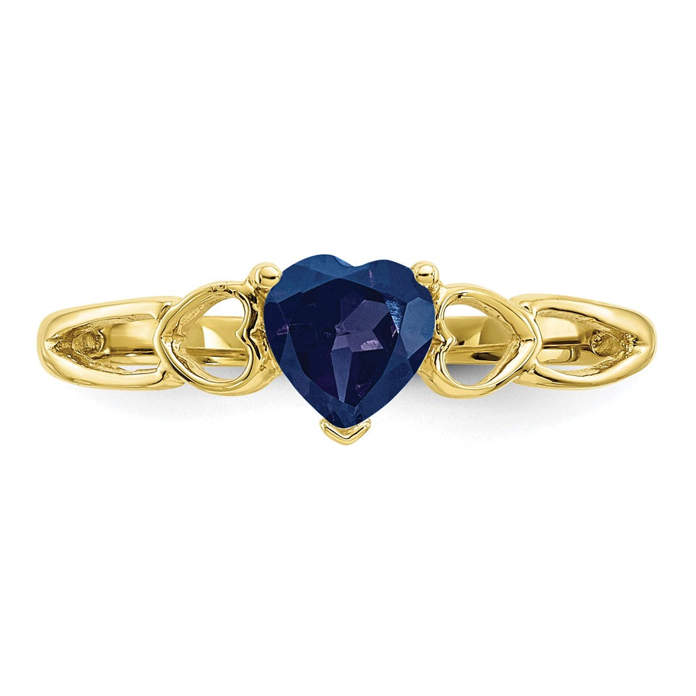 10K Yellow Gold Polished Genuine Sapphire Birthstone Ring