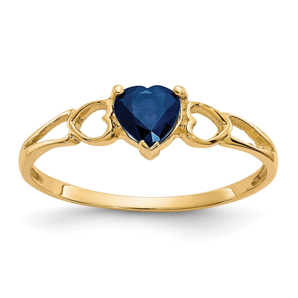10K Yellow Gold Polished Genuine Sapphire Birthstone Ring