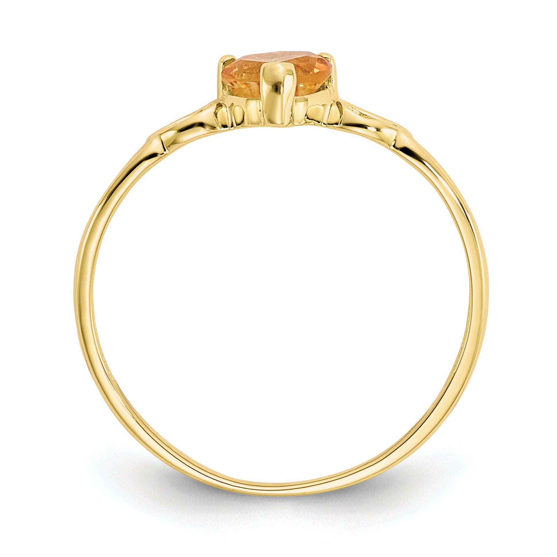 10K Yellow Gold Polished Genuine Citrine Birthstone Ring