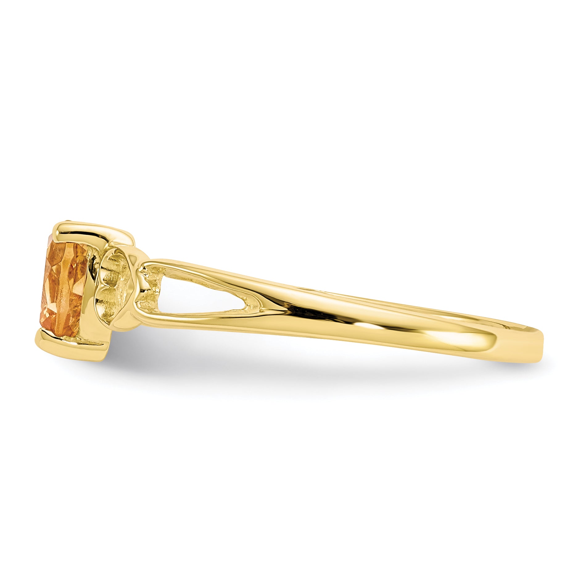10K Yellow Gold Polished Genuine Citrine Birthstone Ring
