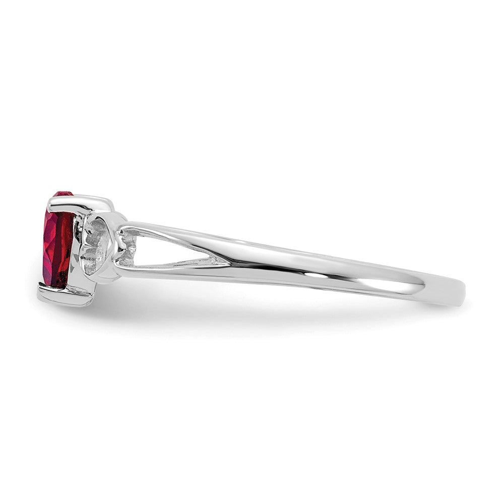 10K White Gold Polished Genuine Garnet Birthstone Ring