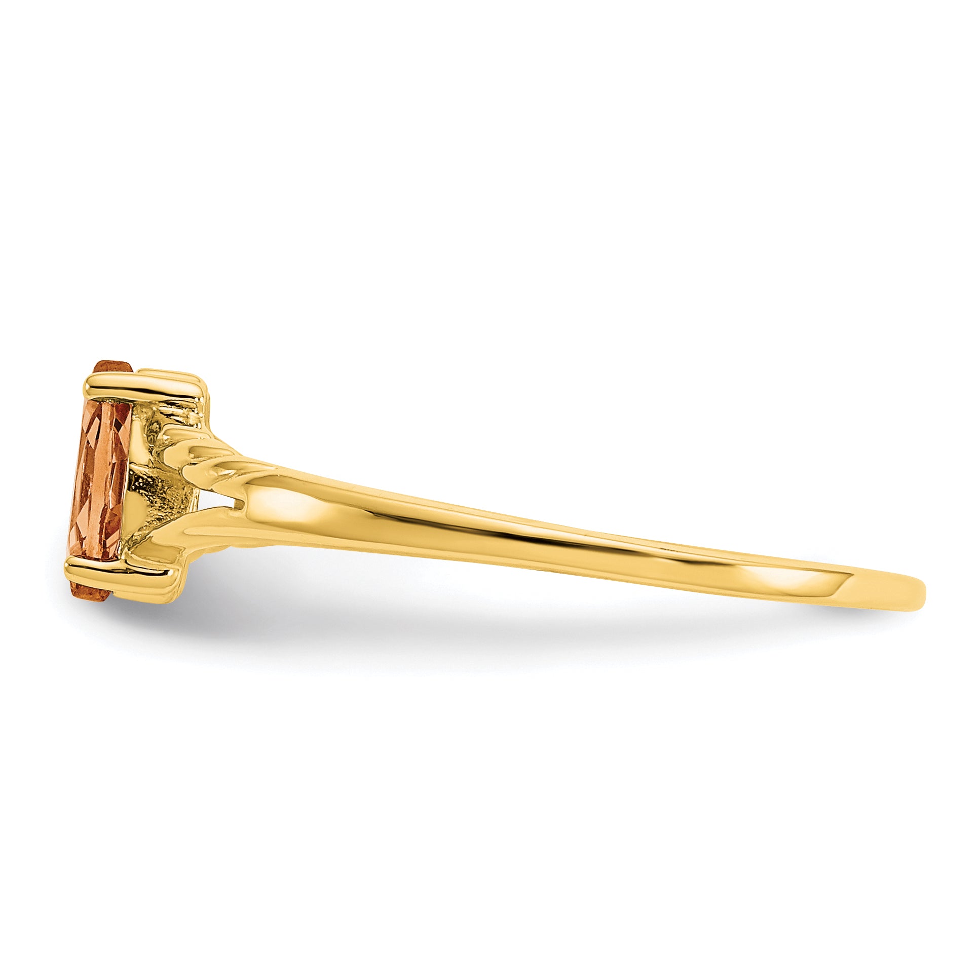 10K Yellow Gold Polished Genuine Citrine Birthstone Ring