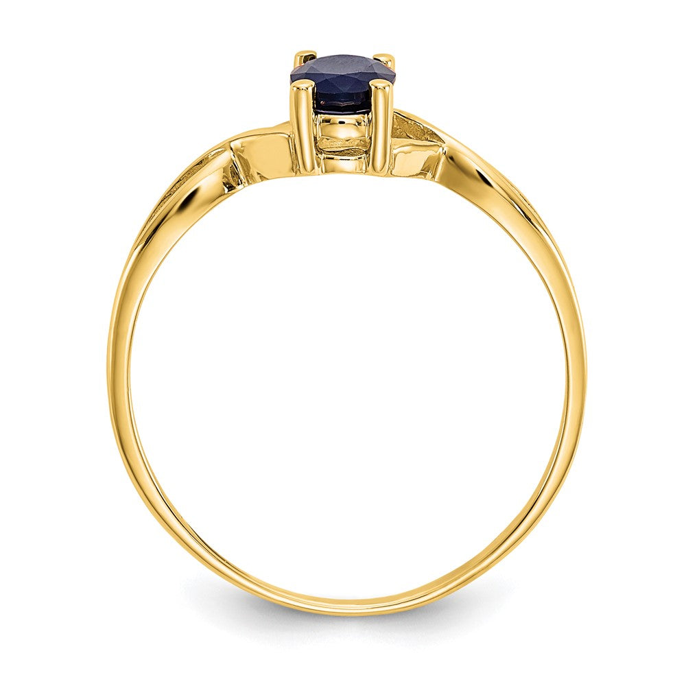 10K Yellow Gold Polished Genuine Sapphire Birthstone Ring