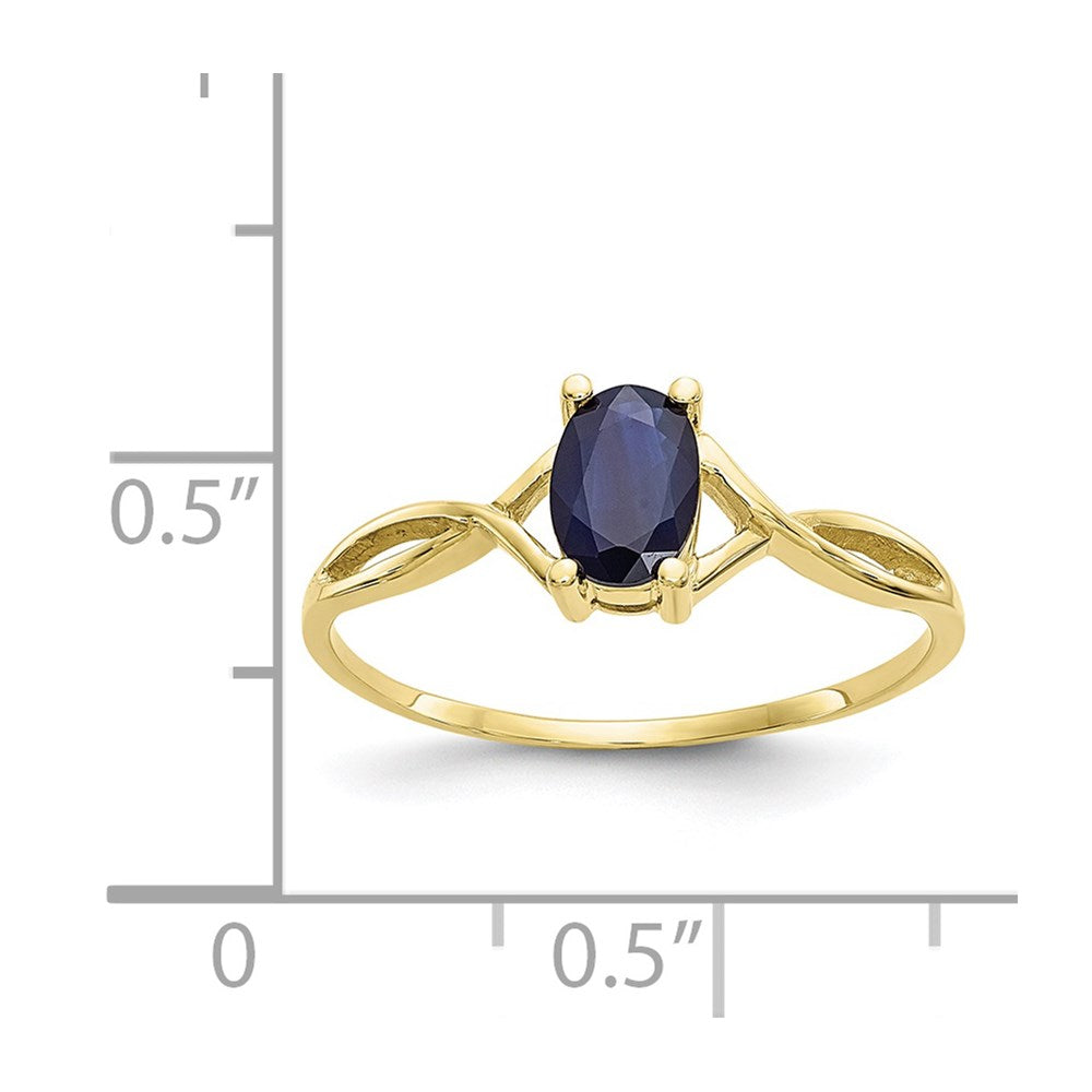 10K Yellow Gold Polished Genuine Sapphire Birthstone Ring