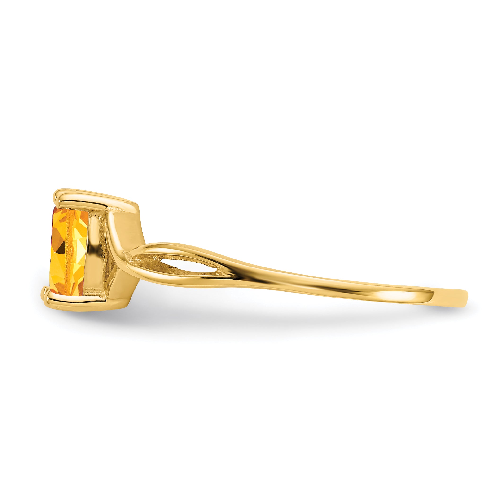 10K Yellow Gold Polished Genuine Citrine Birthstone Ring