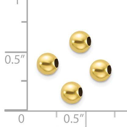 10K Yellow Gold Set Of 4, 4mm Spacer Beads