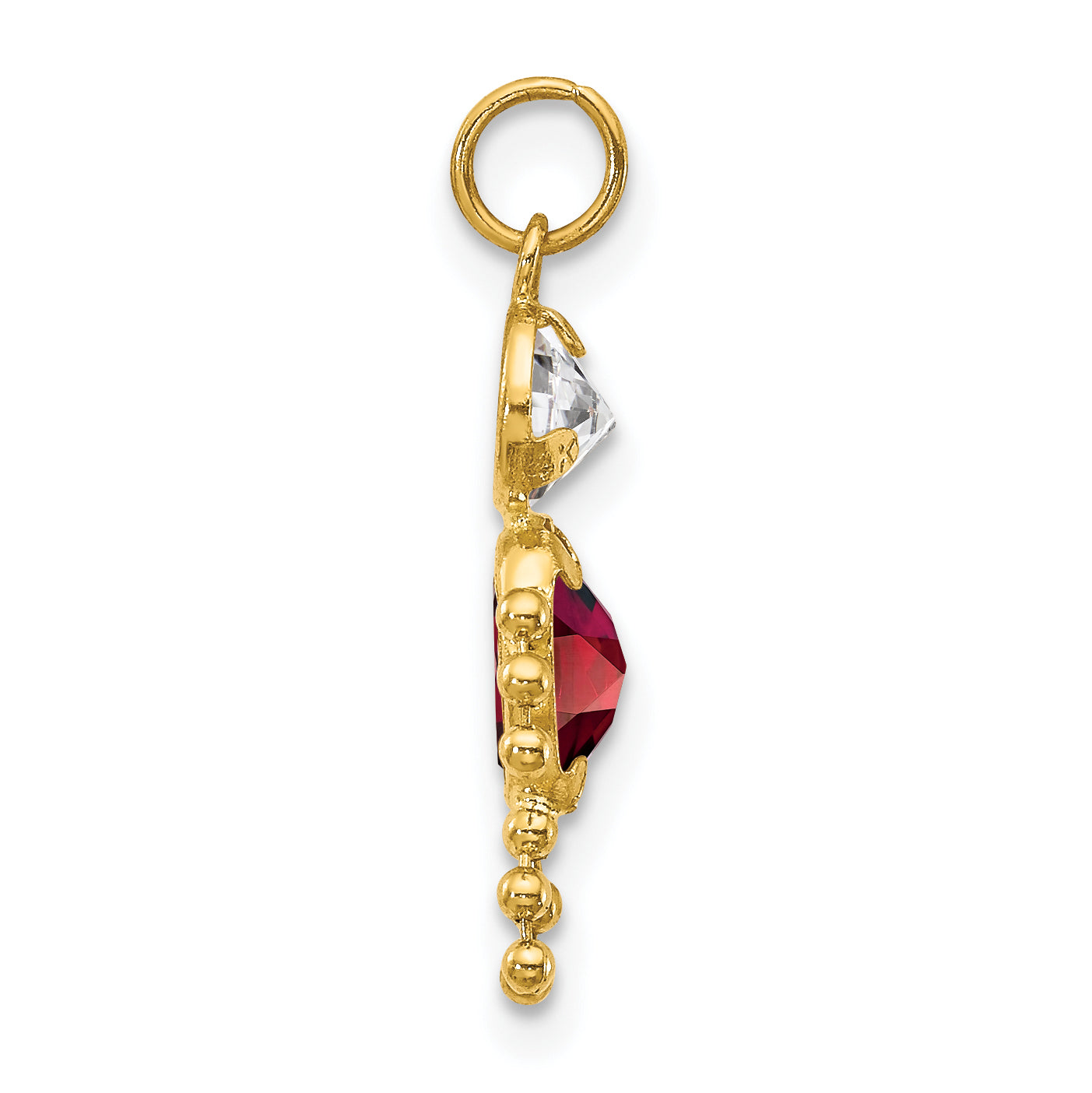 10K Yellow Gold January Boy Birthstone Charm
