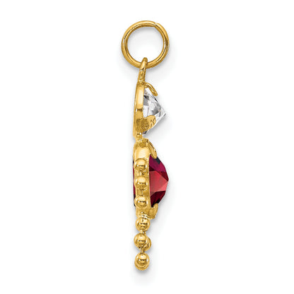 10K Yellow Gold January Boy Birthstone Charm
