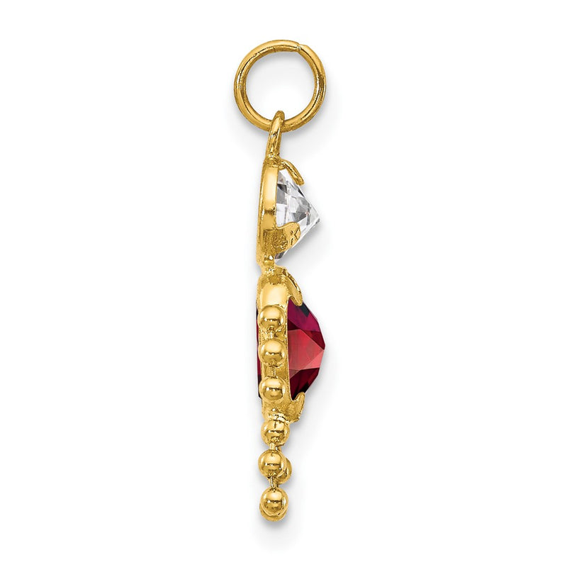 10K Yellow Gold January Boy Birthstone Charm