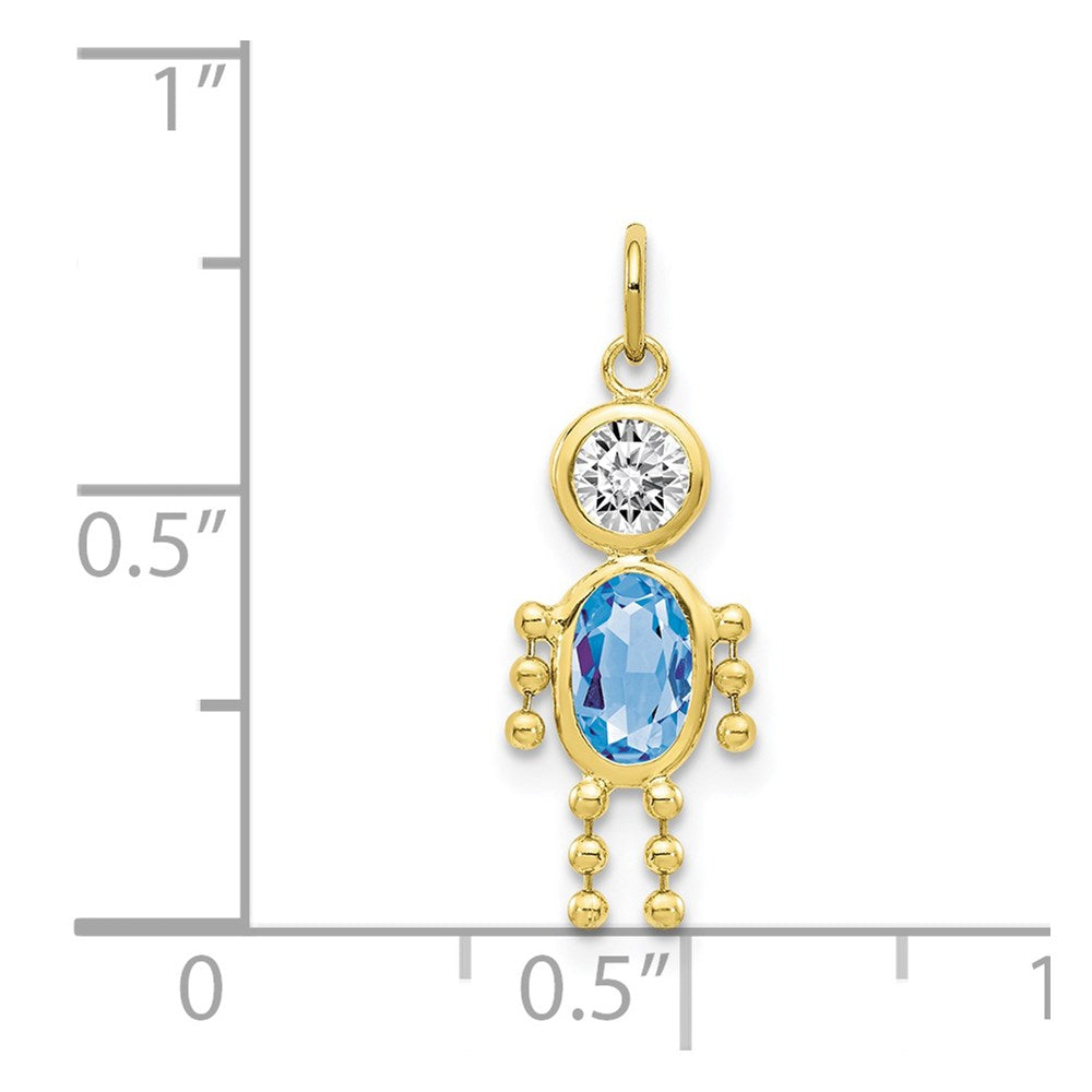 10K Yellow Gold March Boy Birthstone Charm