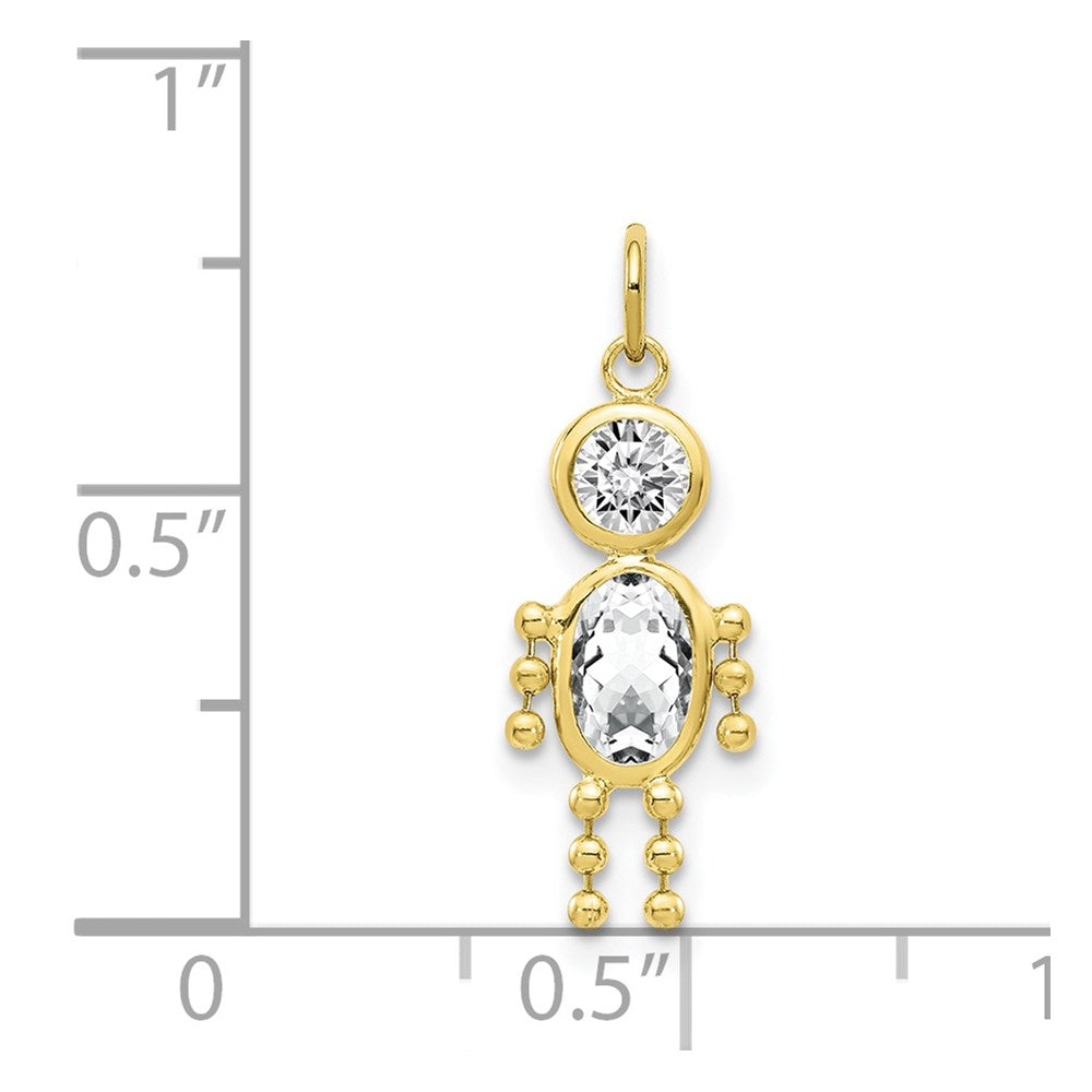 10K Yellow Gold April Boy Birthstone Charm
