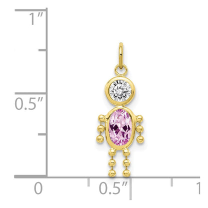 10K Yellow Gold June Boy Birthstone Charm