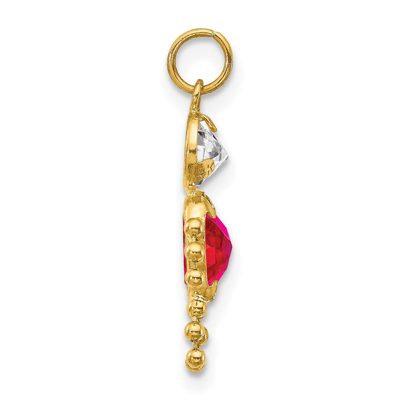 10K Yellow Gold July Boy Birthstone Charm