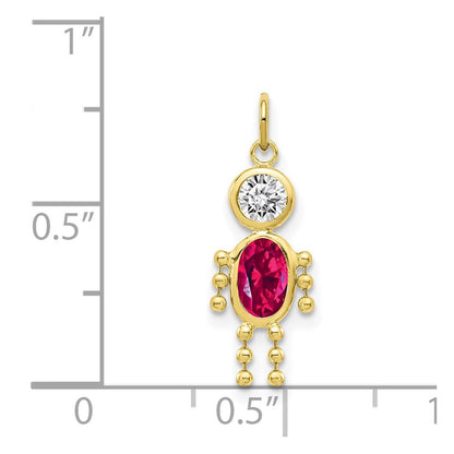 10K Yellow Gold July Boy Birthstone Charm