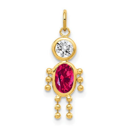 10K Yellow Gold July Boy Birthstone Charm