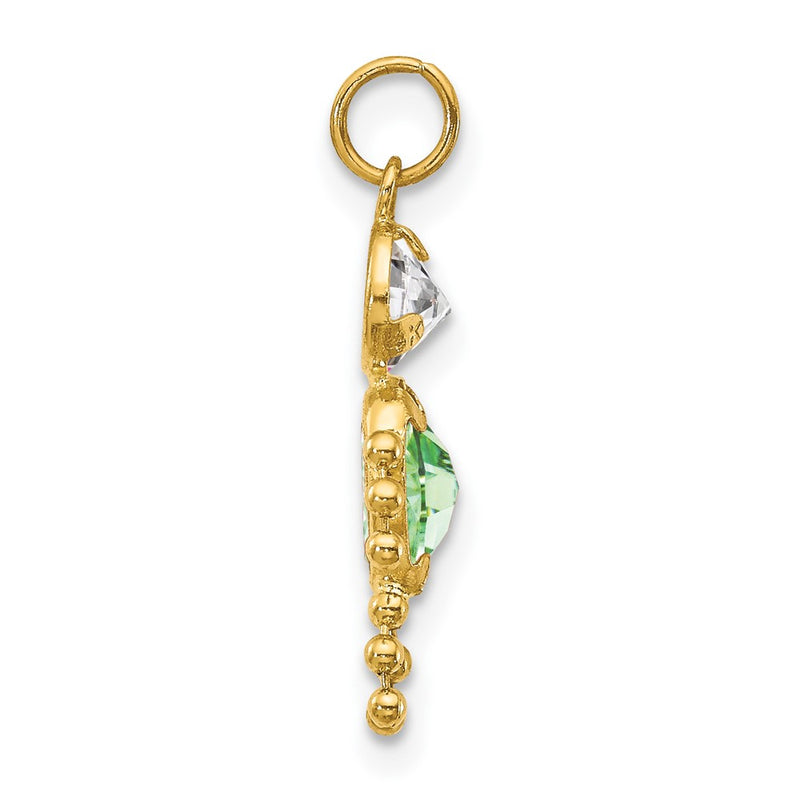 10K Yellow Gold August Boy Birthstone Charm