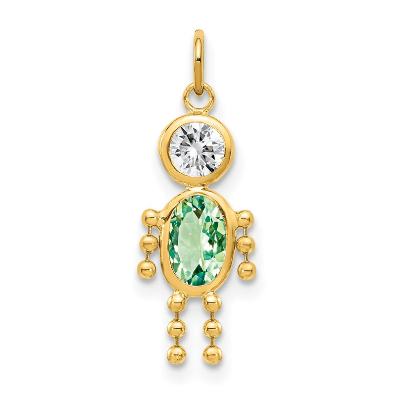 10K Yellow Gold August Boy Birthstone Charm