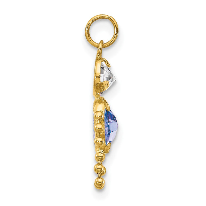 10K Yellow Gold September Boy Birthstone Charm