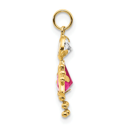 10K Yellow Gold October Girl Birthstone Charm