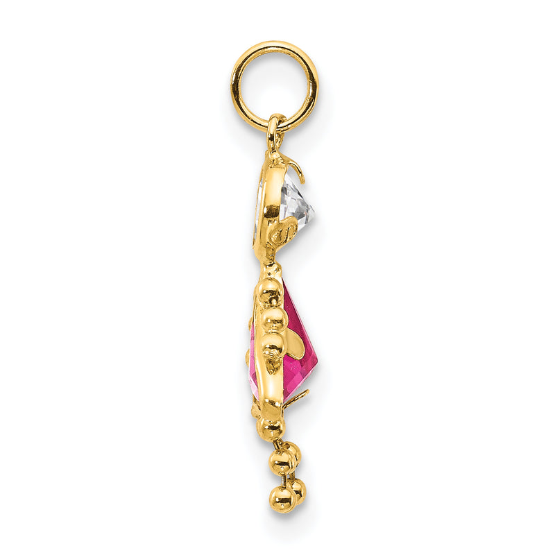 10K Yellow Gold October Girl Birthstone Charm