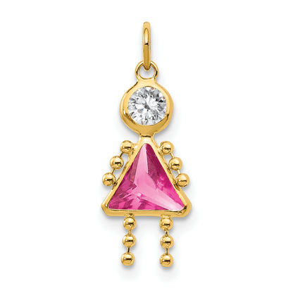 10K Yellow Gold October Girl Birthstone Charm