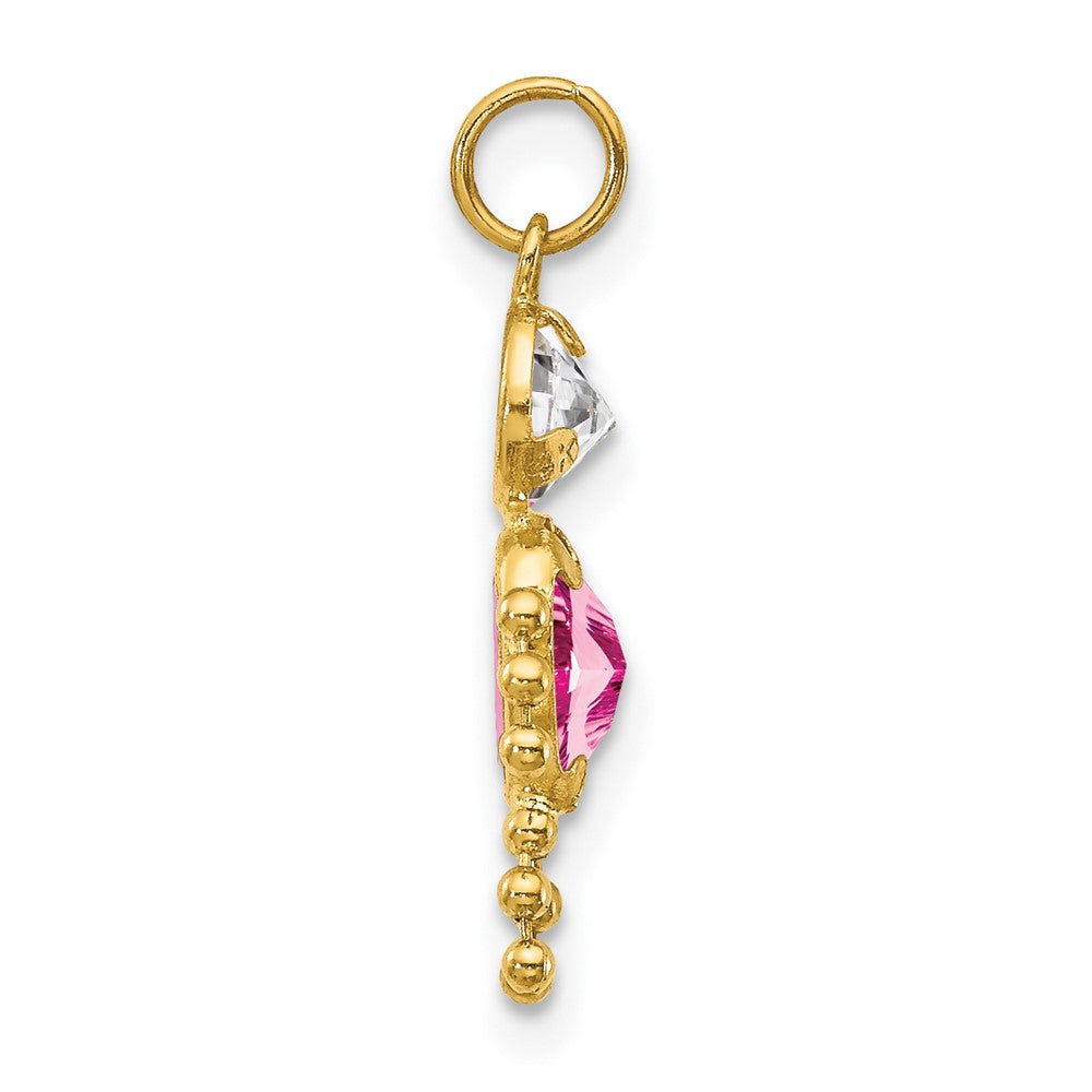 10K Yellow Gold October Boy Birthstone Charm