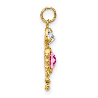 10K Yellow Gold October Boy Birthstone Charm