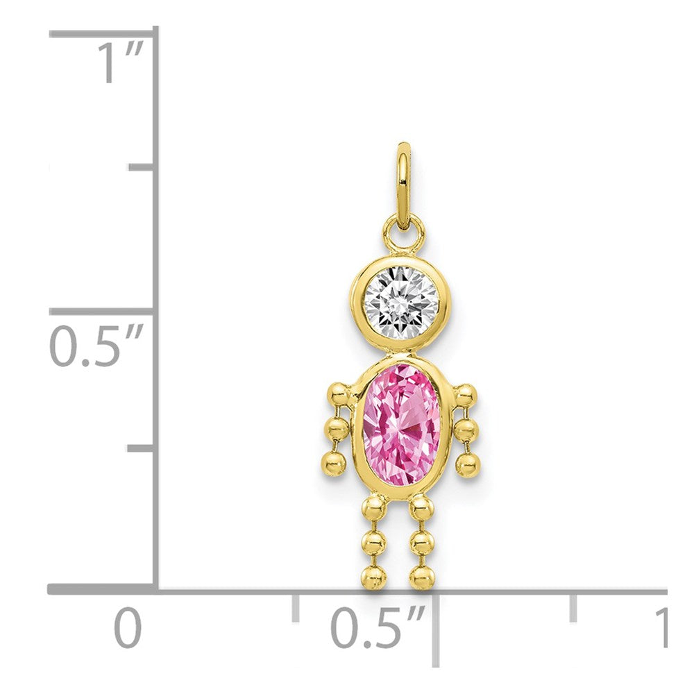 10K Yellow Gold October Boy Birthstone Charm