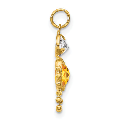 10K Yellow Gold November Boy Birthstone Charm