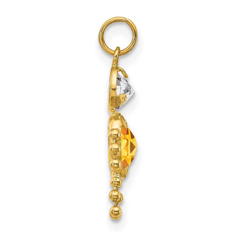 10K Yellow Gold November Boy Birthstone Charm