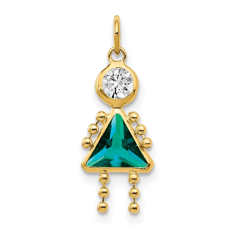 10K Yellow Gold December Girl Birthstone Charm