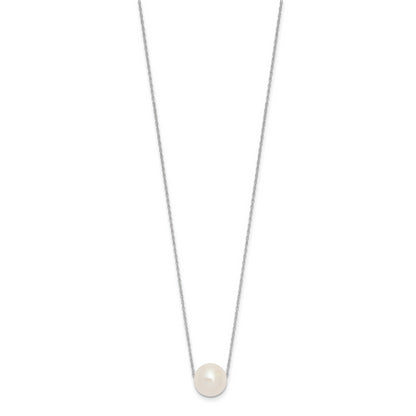 10K White Gold 10-11mm Round Freshwater Cultured Pearl 17 Inch Rope Necklace