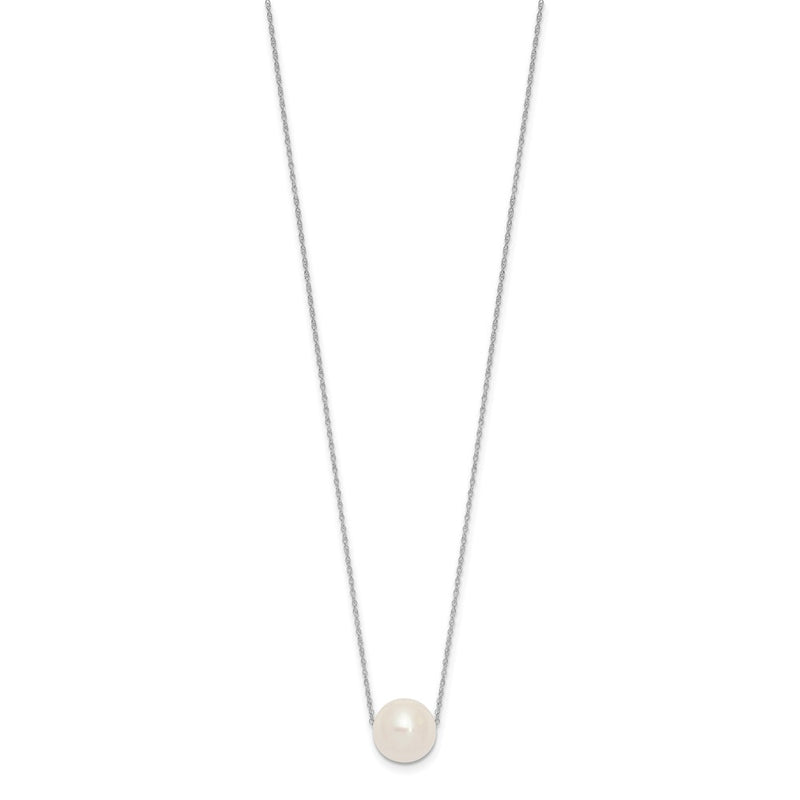 10K White Gold 10-11mm Round Freshwater Cultured Pearl 17 Inch Rope Necklace
