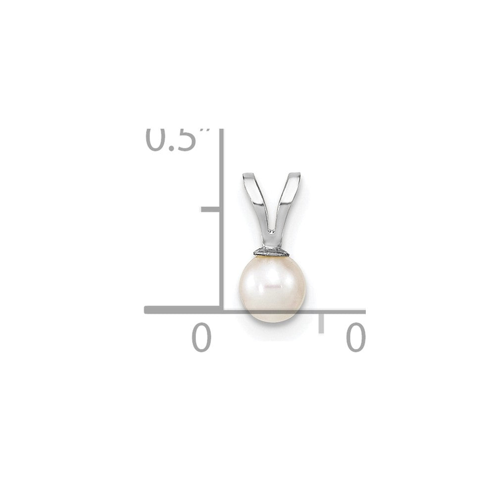 10K White Gold 4-5mm Round Freshwater Cultured Pearl Pendant
