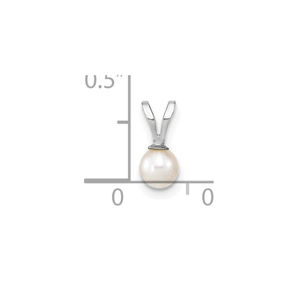 10K White Gold 4-5mm Round Freshwater Cultured Pearl Pendant