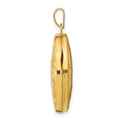10K Yellow Gold Love You Always Swirl Reversible Locket