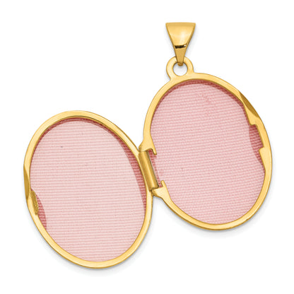 10K Yellow Gold Love You Always Swirl Reversible Locket