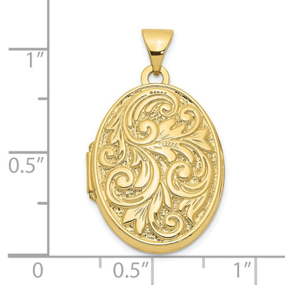 10K Yellow Gold Love You Always Swirl Reversible Locket