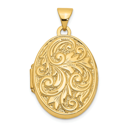10K Yellow Gold Love You Always Swirl Reversible Locket
